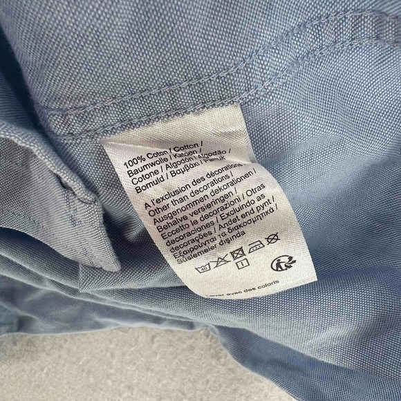 LACOSTE Mens Regular Fit Short Sleeve Shirt Collar Size 45 XL-2XL Blue Cotton - Picture 8 of 9